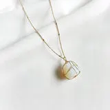 Opal Cube Necklace